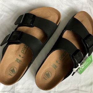 New Birkenstock Vegan Platform Arizona Black Sandal US SZ 7